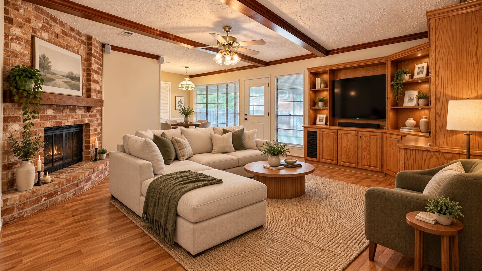 Virtually staged living room.