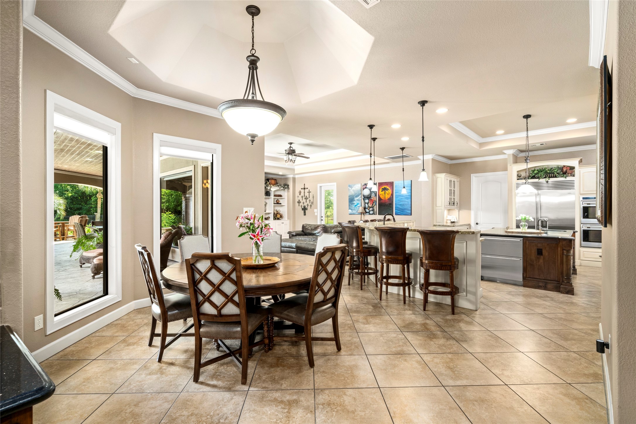 The breakfast nook is steps from the kitchen for easy serving and designed for relaxed, everyday dining.