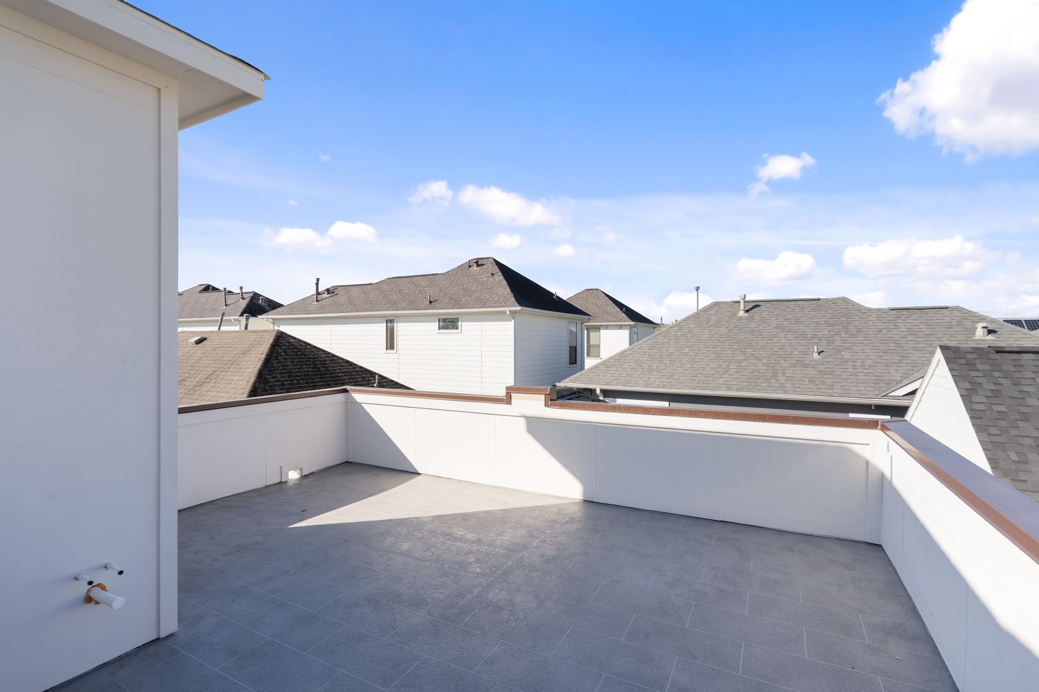 Rooftop patio plumbed for outdoor kitchen with downtown views!