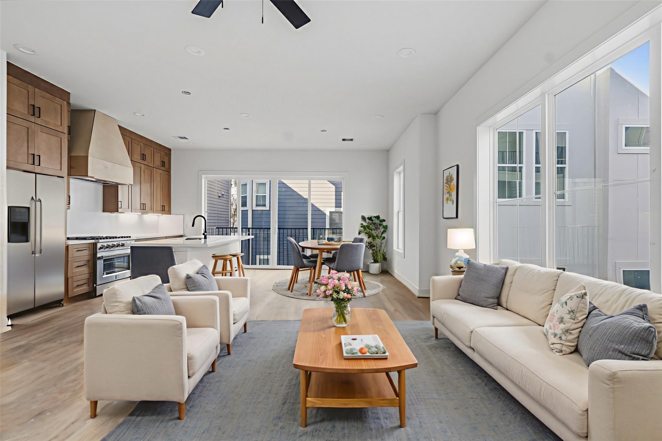 Open concept living with Chef's kitchen