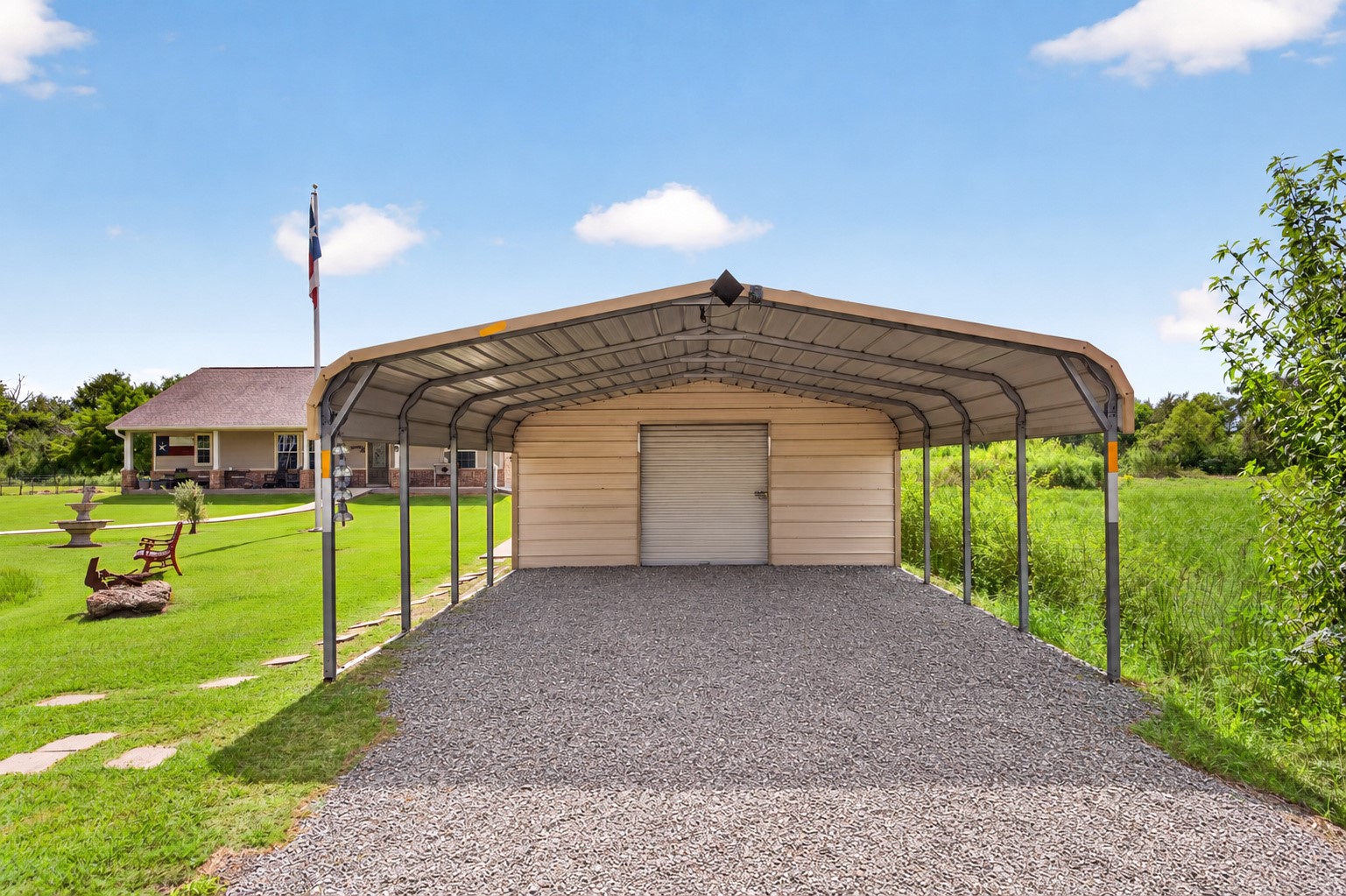 Expansive fenced acreage offers plenty of room for animals, gardening, recreation, or additional outdoor uses.
