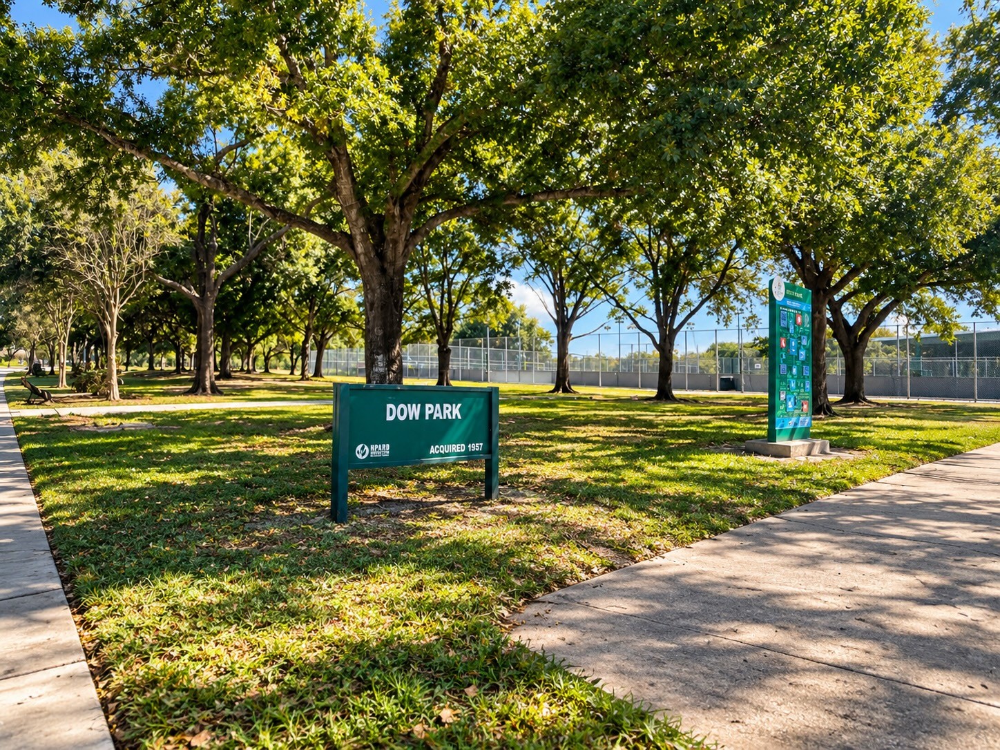 Nearby Dow Park features walking trails, sports facilities, and playgrounds.