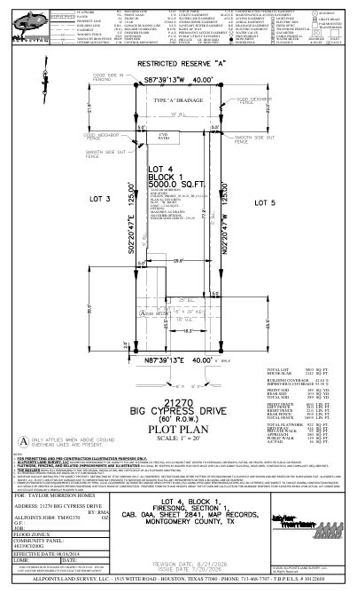 21270 Big Cypress Drive Preliminary Plot Plan