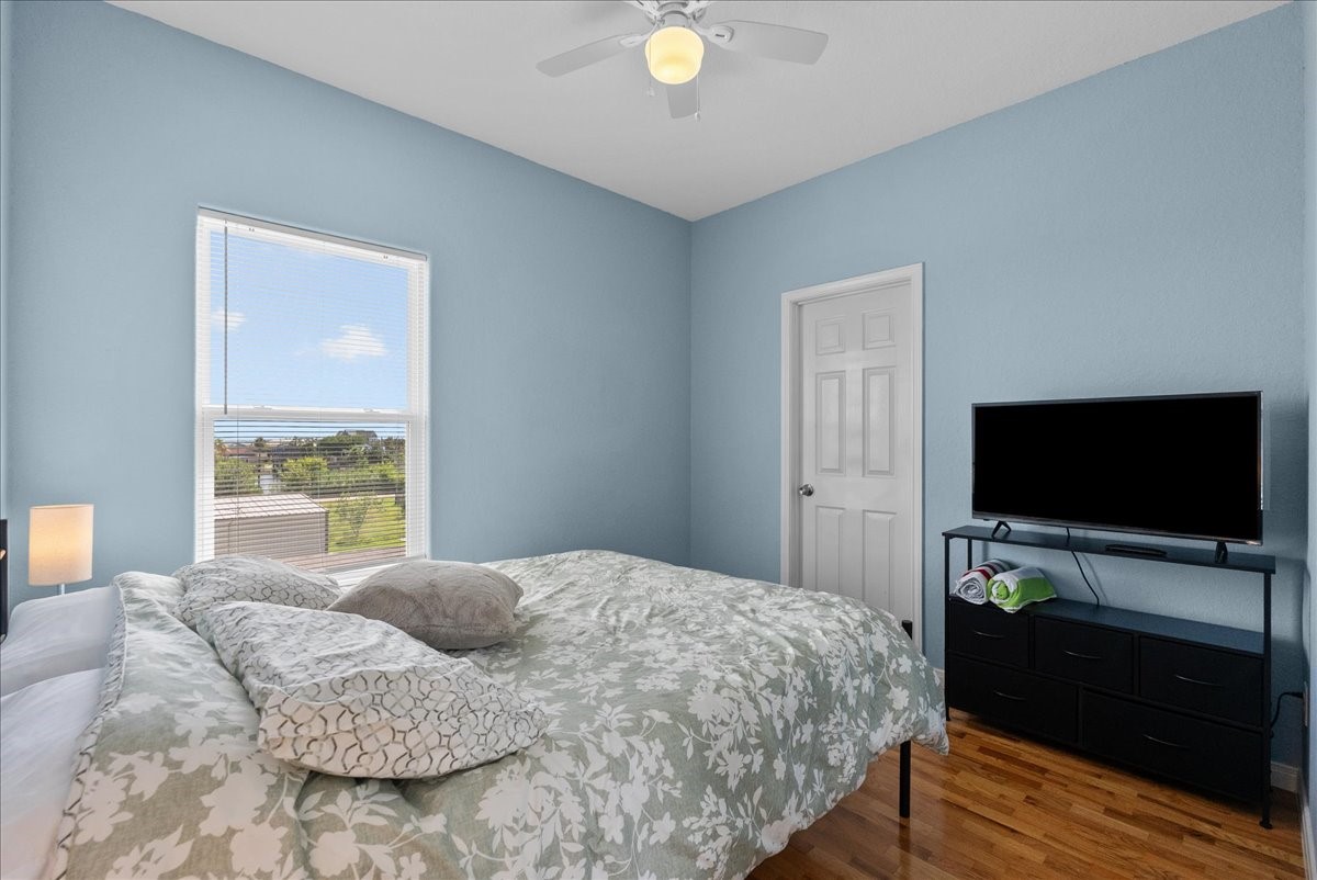 Guest bedroom allows plenty of natural light to flow in
