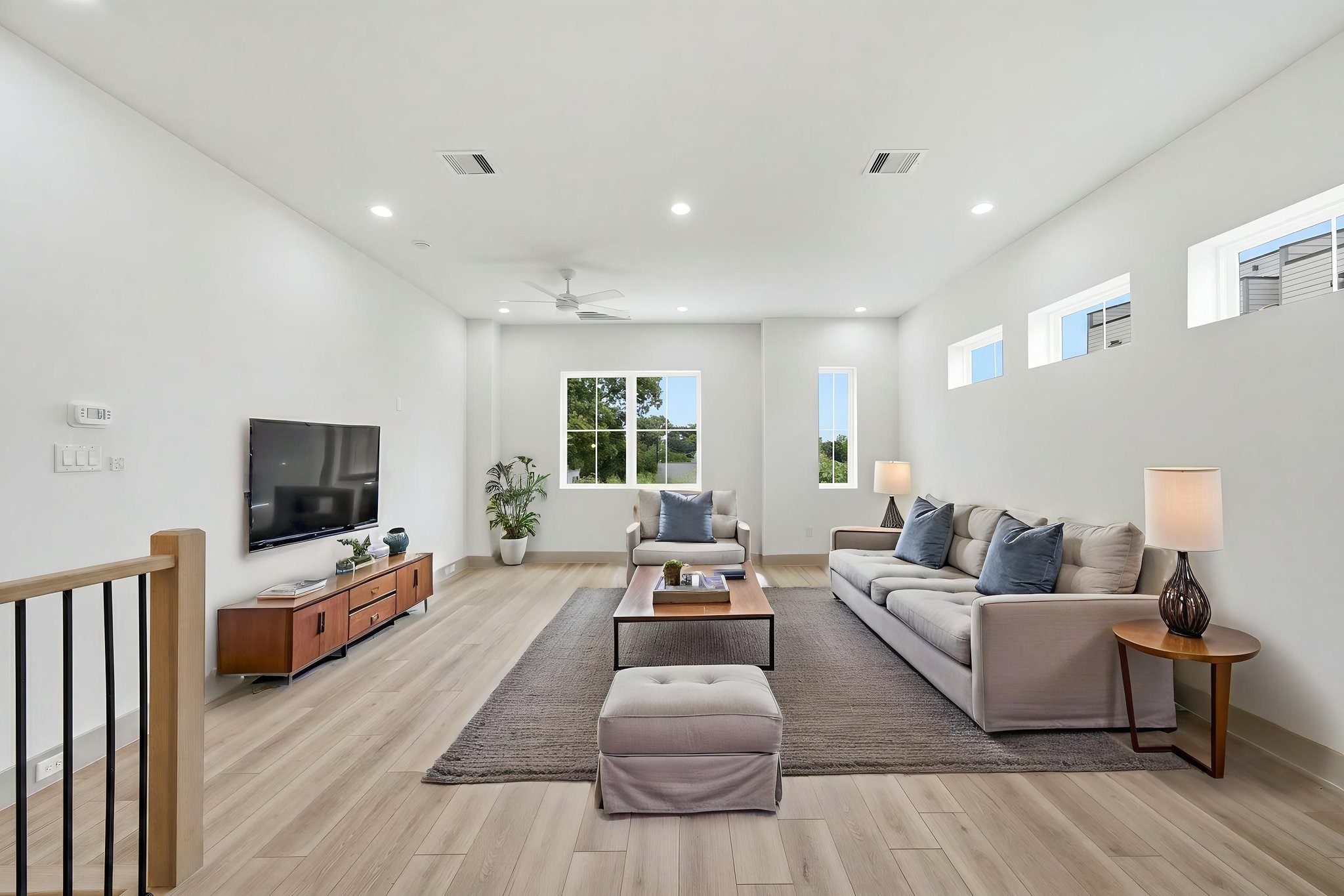 Welcome Home to 1116 Weiss! Virtually staged - Walk up to the second floor to the spacious Living Room. Plenty of windows letting in natural light!