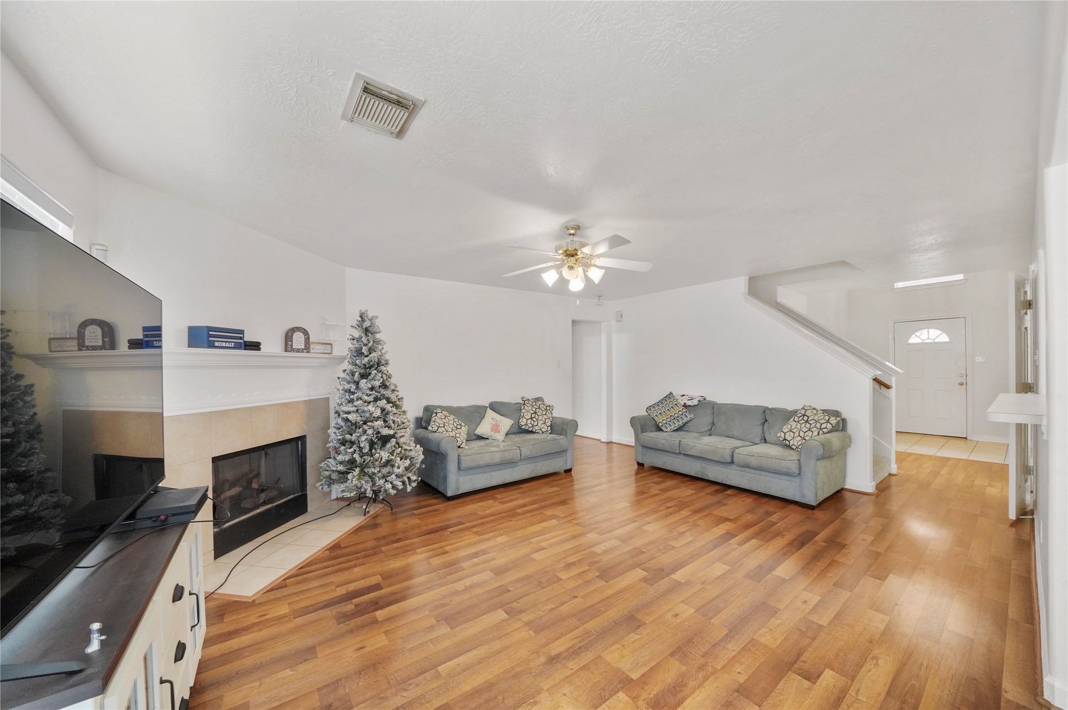 The gas fireplace creates a welcoming focal point in the family room, ready to anchor relaxed evenings and casual gatherings. The gas fireplace creates a welcoming focal point in the family room, ready to anchor relaxed evenings and casual gatherings.