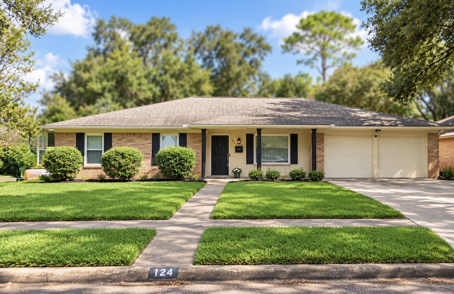 Charming brick home at 124 Dogwood St, Sugar Land, TX, with a lush, manicured lawn, perfect for serene suburban living. Charming brick home at 124 Dogwood St, Sugar Land, TX, with a lush, manicured lawn, perfect for serene suburban living.