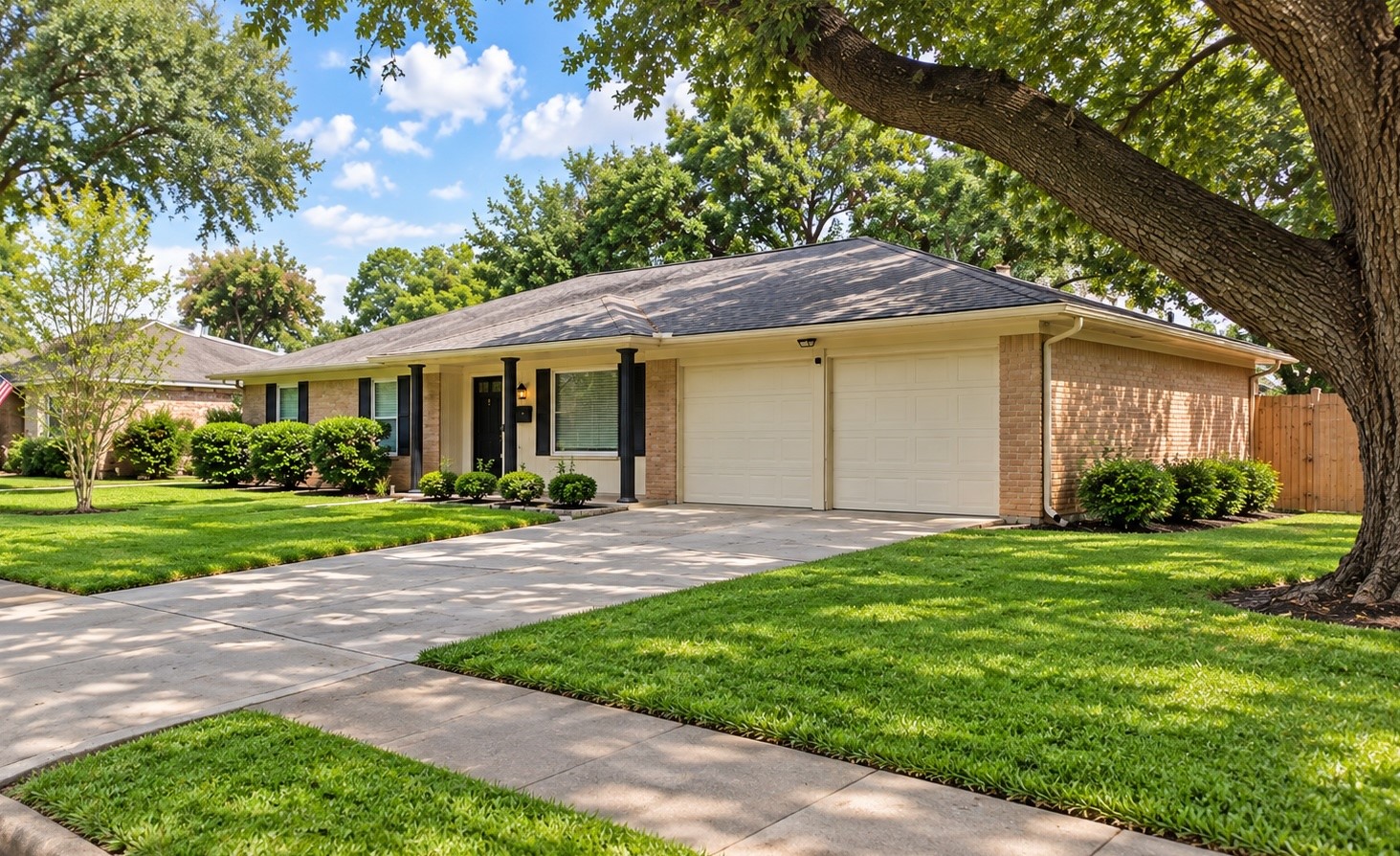 Charming home enveloped by lush greenery, capturing the essence of its vibrant neighborhood. Charming home enveloped by lush greenery, capturing the essence of its vibrant neighborhood.