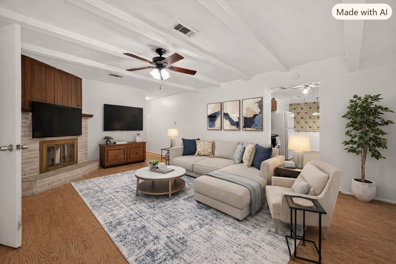 virtually staged living area. virtually staged living area.
