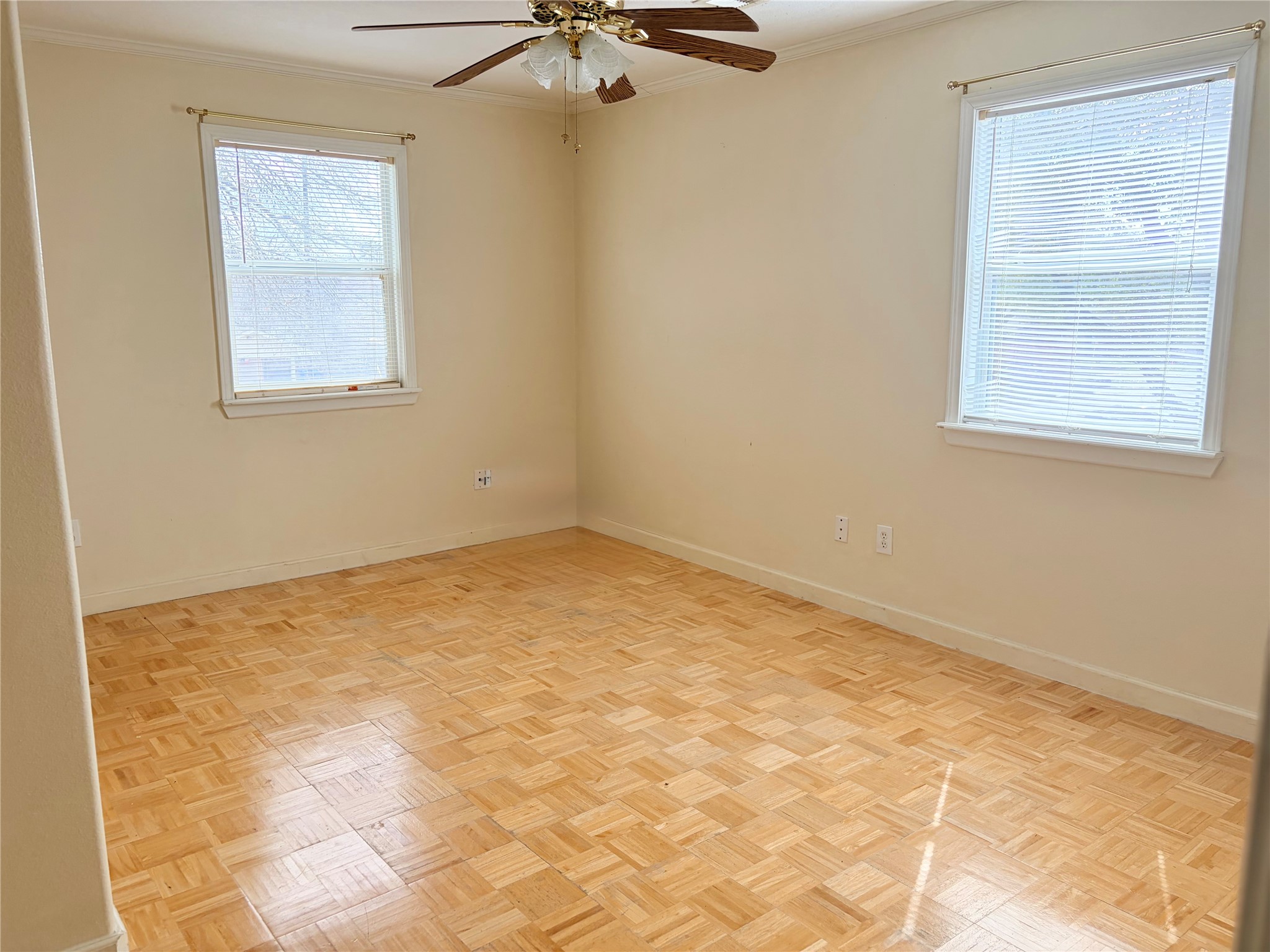 Large bedroom with two closets for plenty of storage space. Make this your new office or second bedroom.