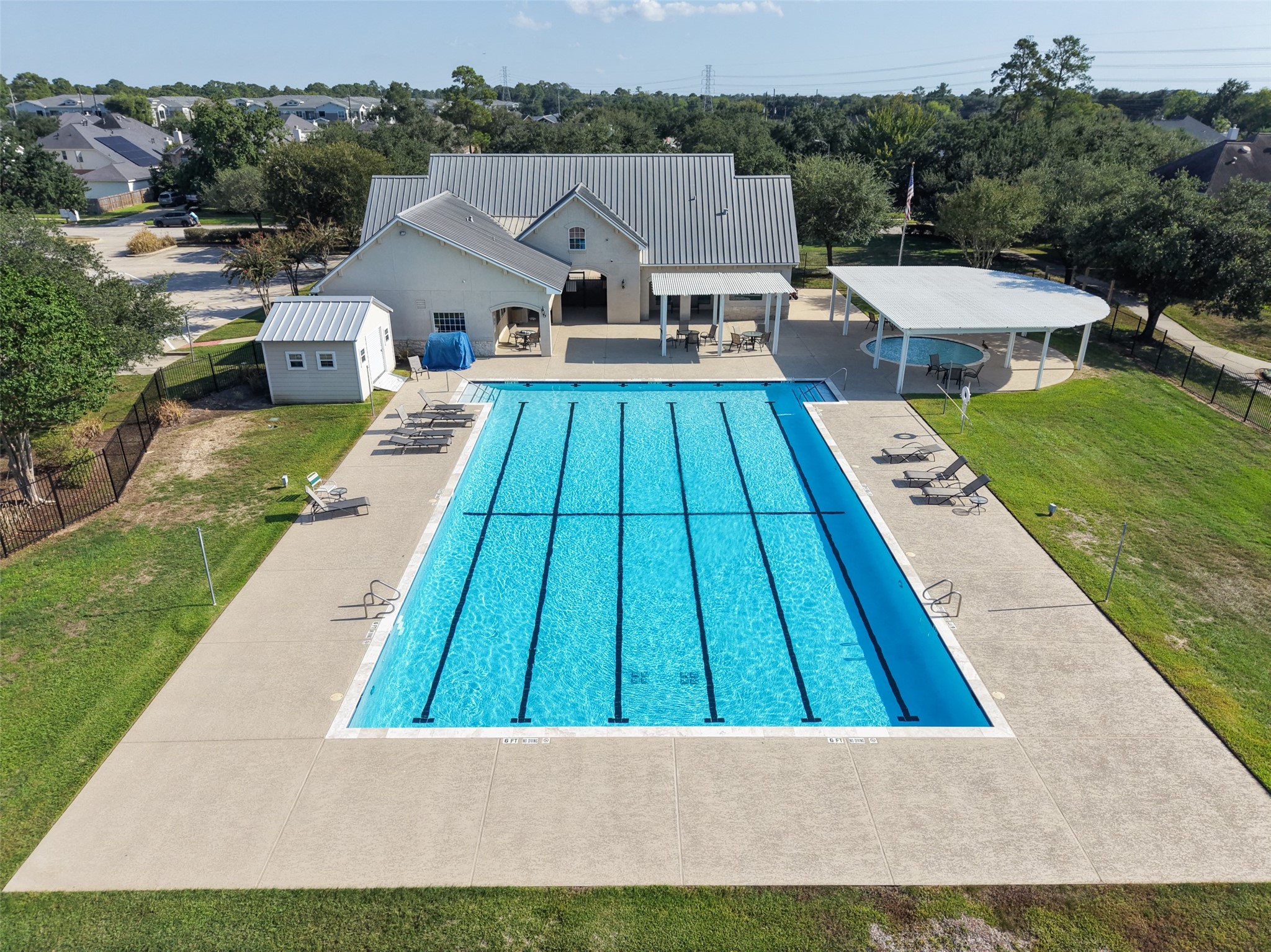 The community clubhouse is available for parties and the pool is available for swimming laps or simply enjoying another pool. Neighborhood youth can also join the Country Lake Swim Team, known as the CROCS.