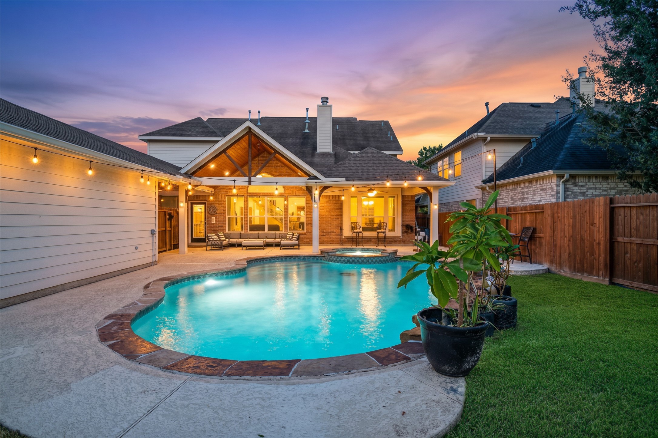 Evening swims are especially amazing in your own backyard pool.