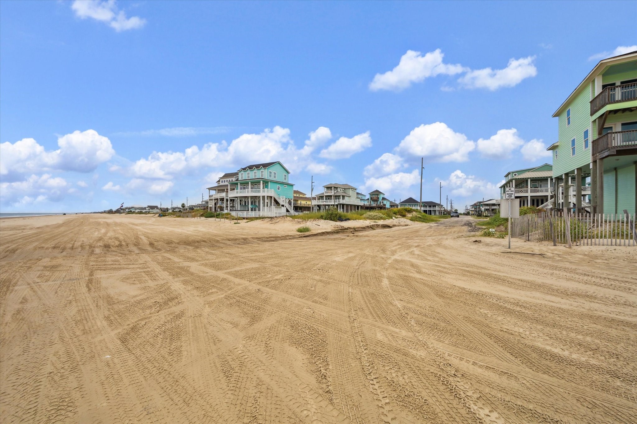 A view of the neighborhood beach access from the beach.