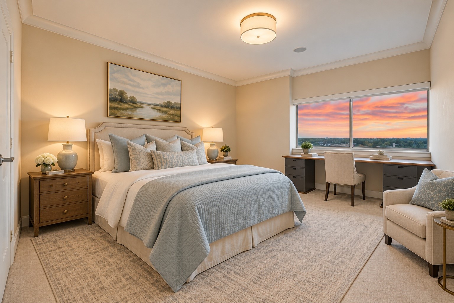 This wonderful space has been virtually staged