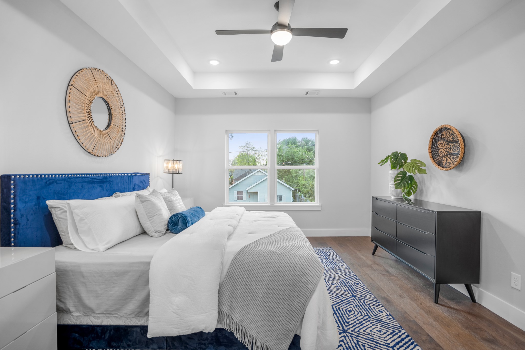 The master bedroom is a tranquil retreat, offering a serene oasis for relaxation and rejuvenation. Photos are of previous model home.