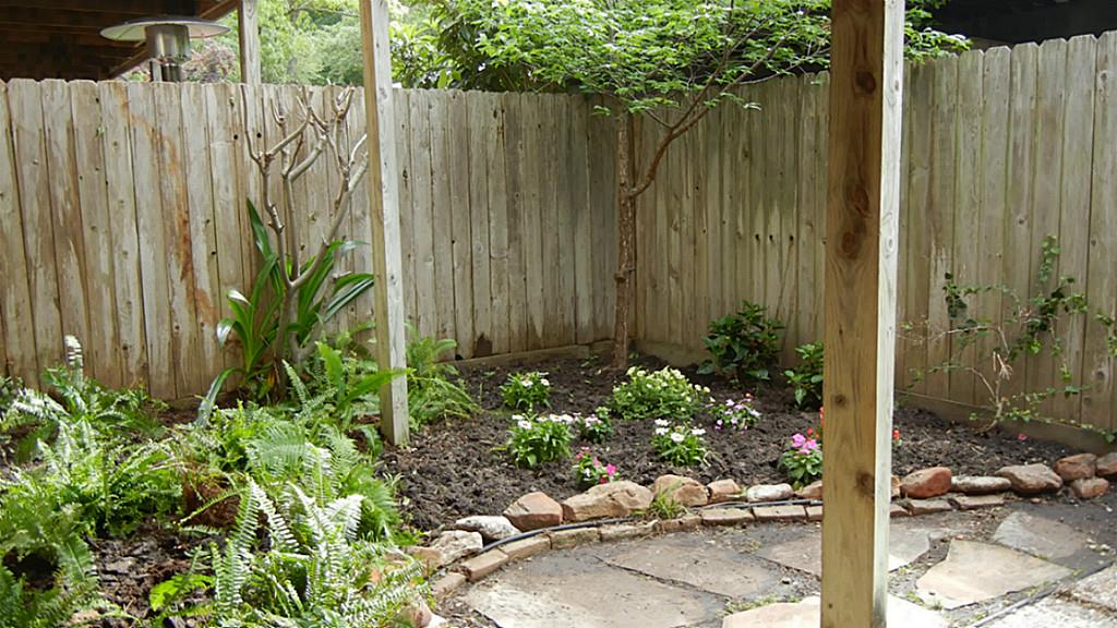 Large back patio! Your parking spot is just outside the back gate located here.