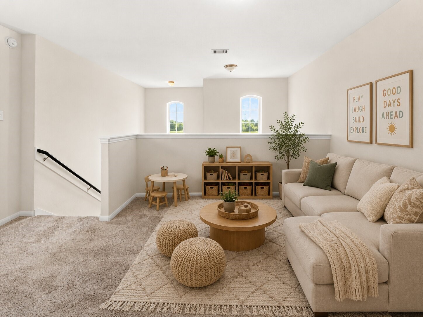 *virtually staged* The open upstairs flex space is ideal for games, toys, or a second living area.