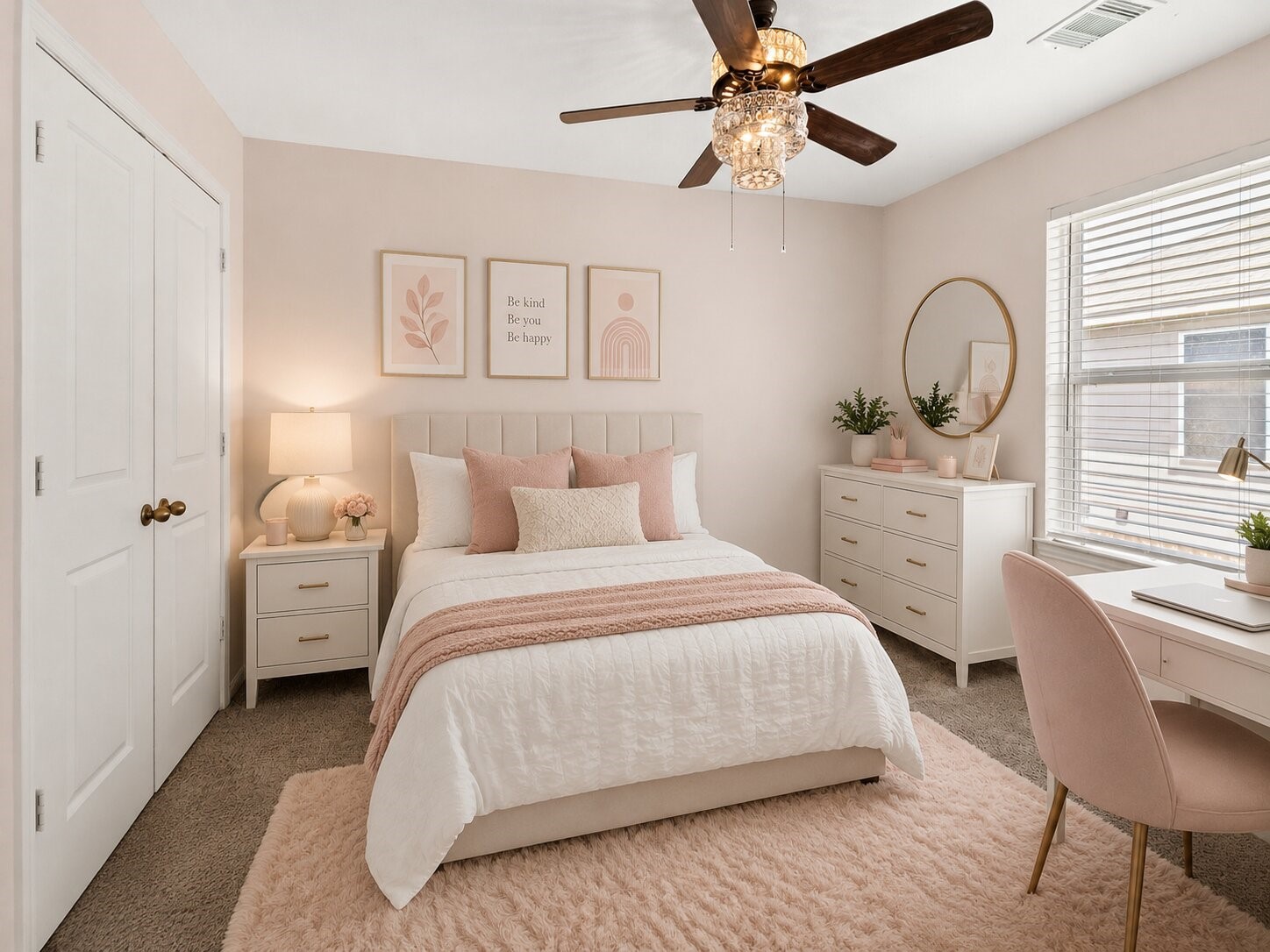 *virtually staged* Another upstairs bedroom that adds valuable flexibility for family, guests, or working from home.