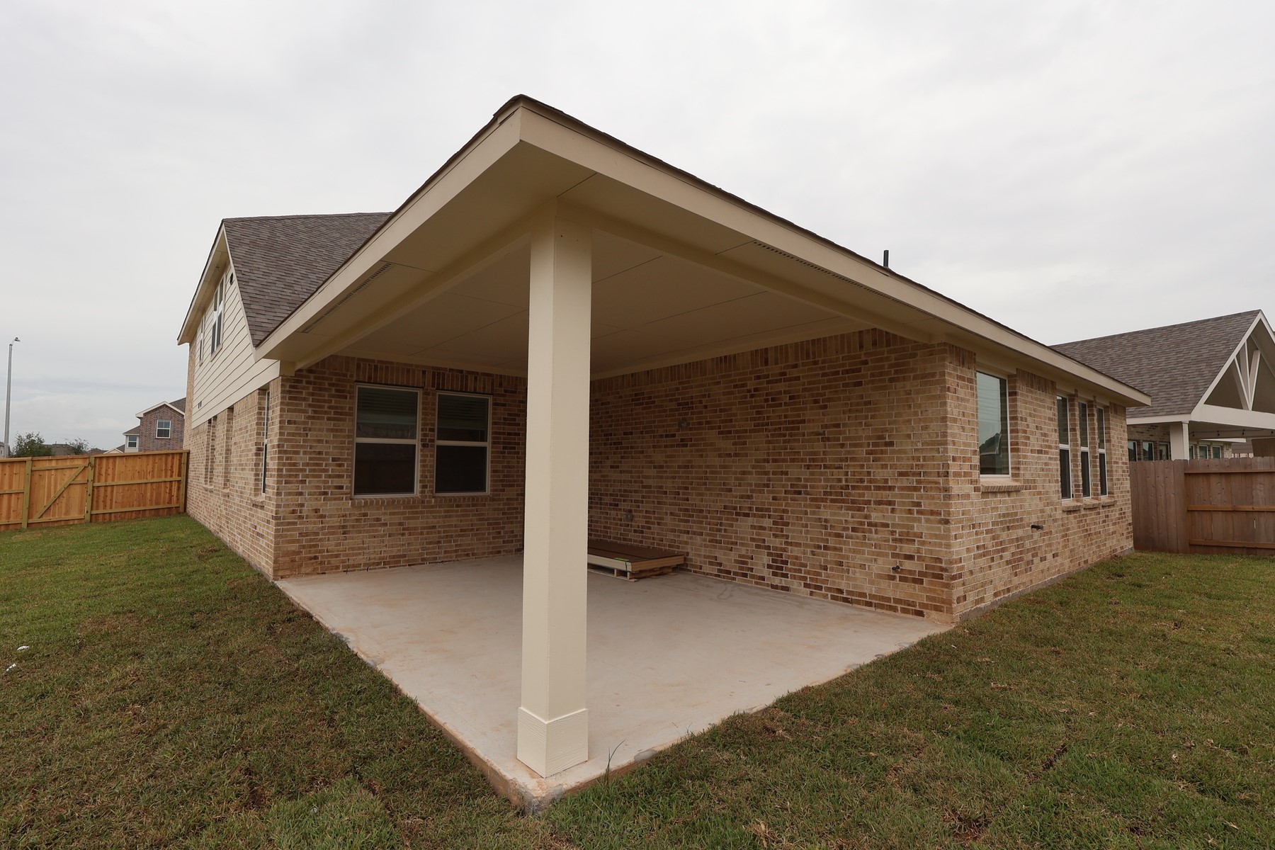 Backyard with covered patio - still under construction!