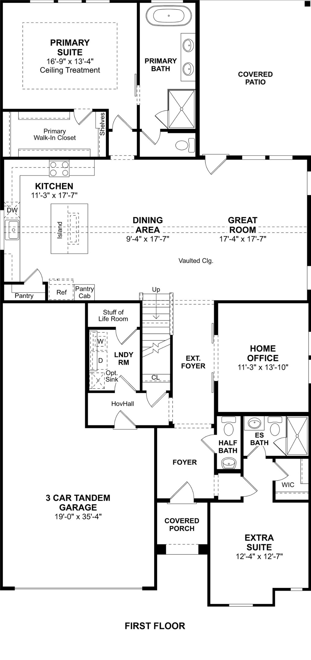 The Tuscaloosa floor plan by K. Hovnanian Homes. 1st floor shown. *Prices, plans, dimensions, features, specifications, materials, and availability of homes or communities are subject to change without notice or obligation.
