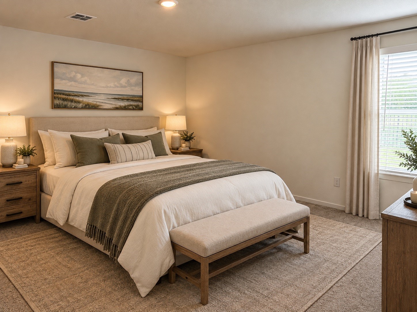 Virtually Staged Primary Bedroom