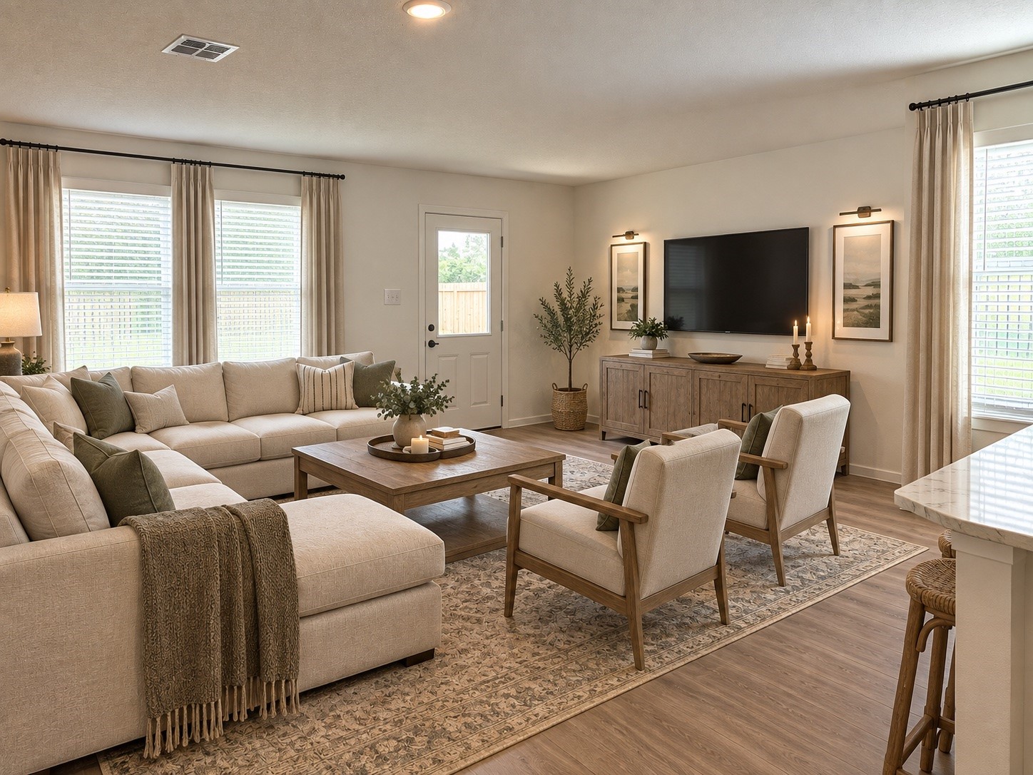 Virtually Staged Family Room