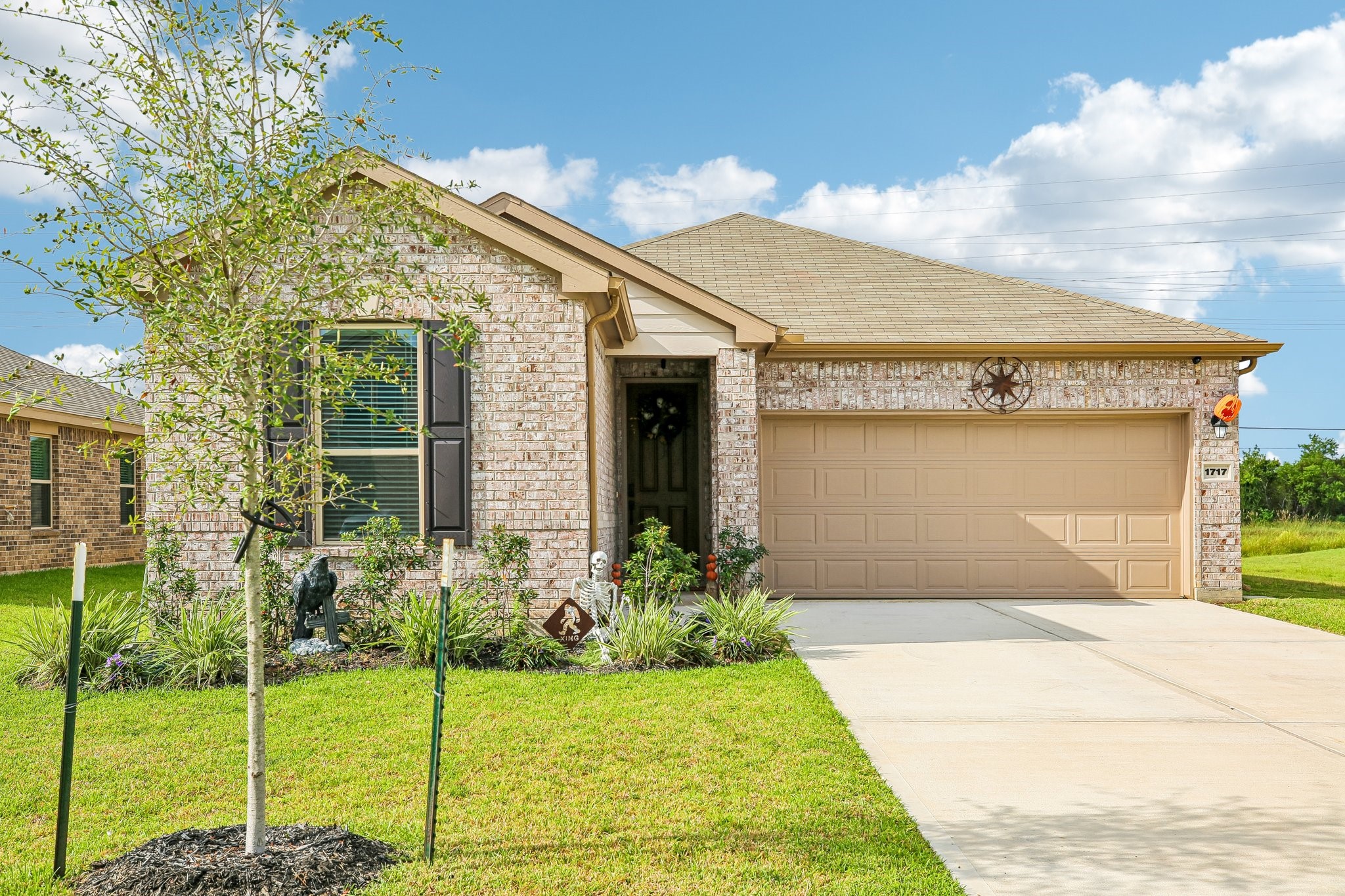 Two car garage, with auto garage door opener.