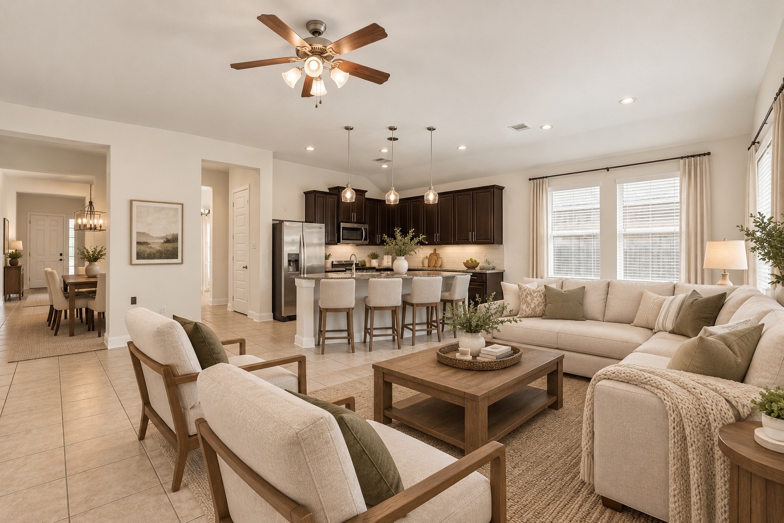 virtually staged living room