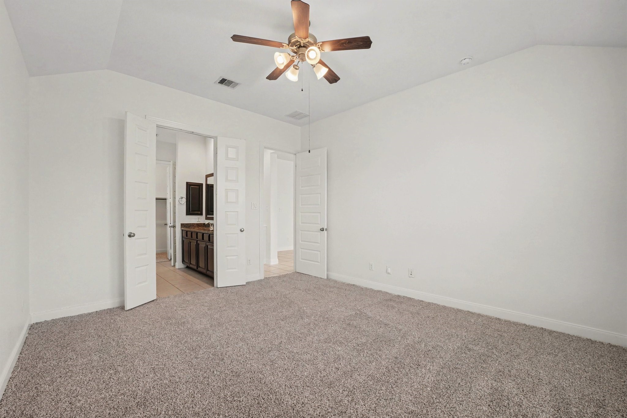 Primary Bedroom with newly installed carpet