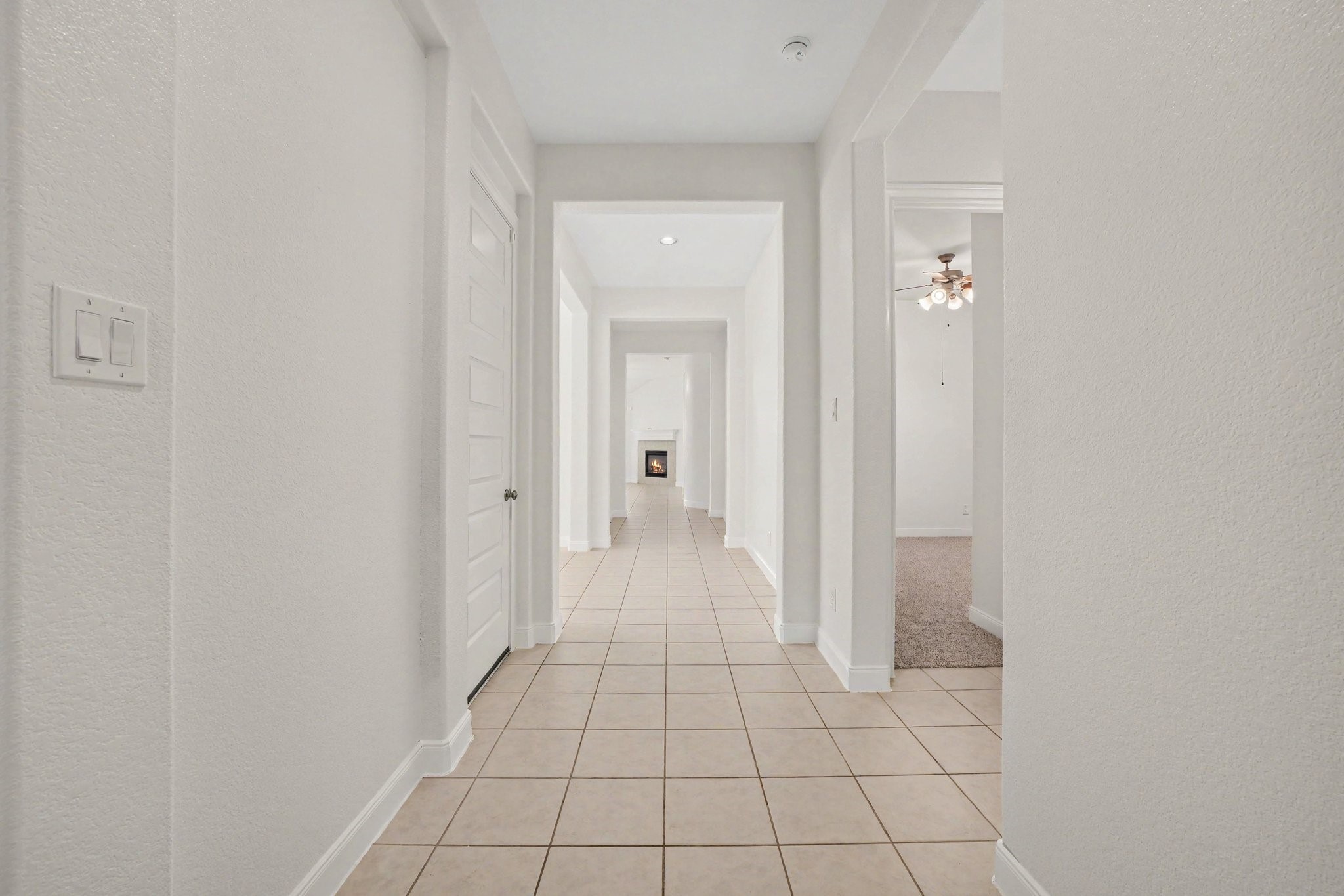 Freshly painted interior including baseboards and garage