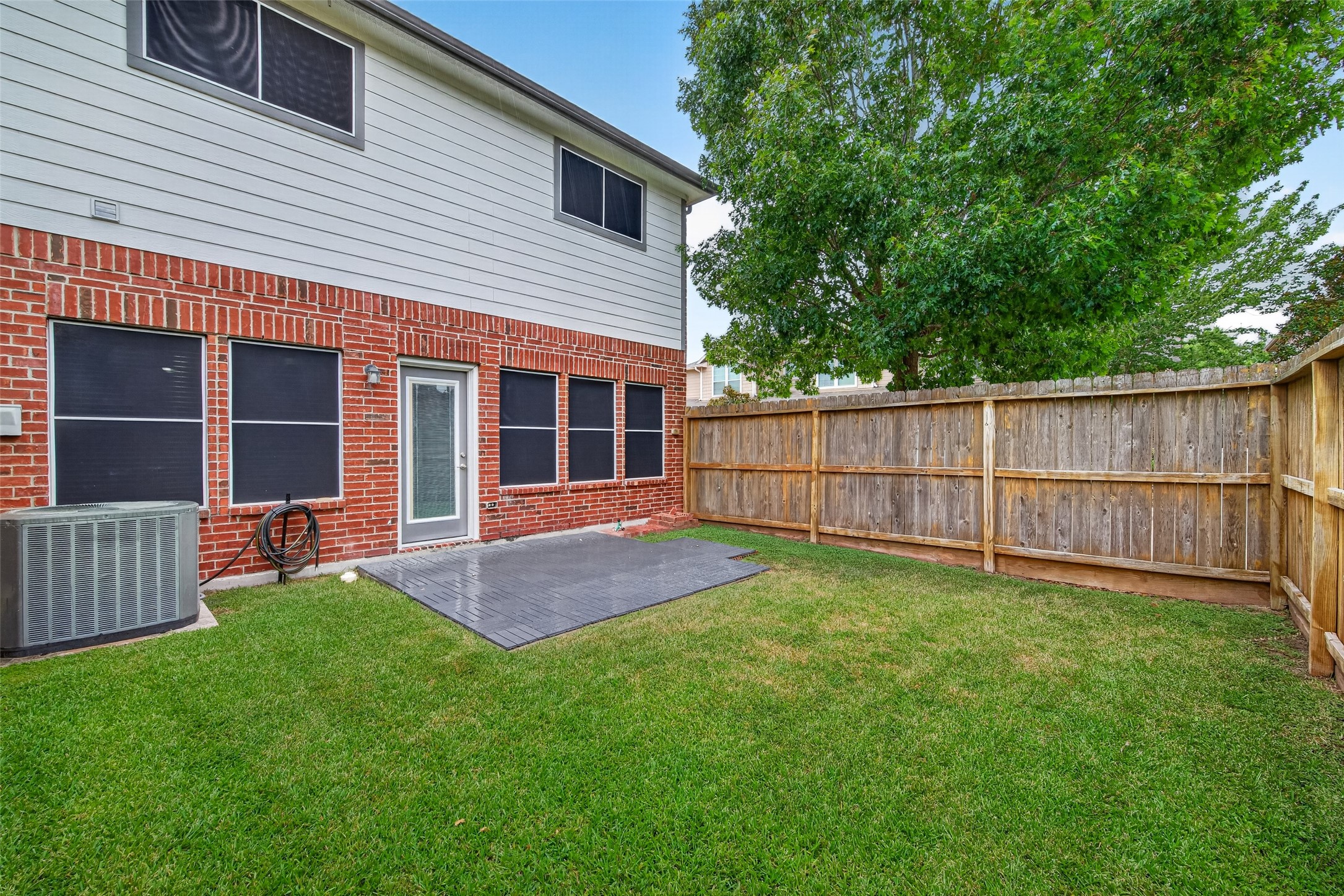 Good size little yard.  Plenty big for having space to relax.  Landlord takes care of mowing the back yard.