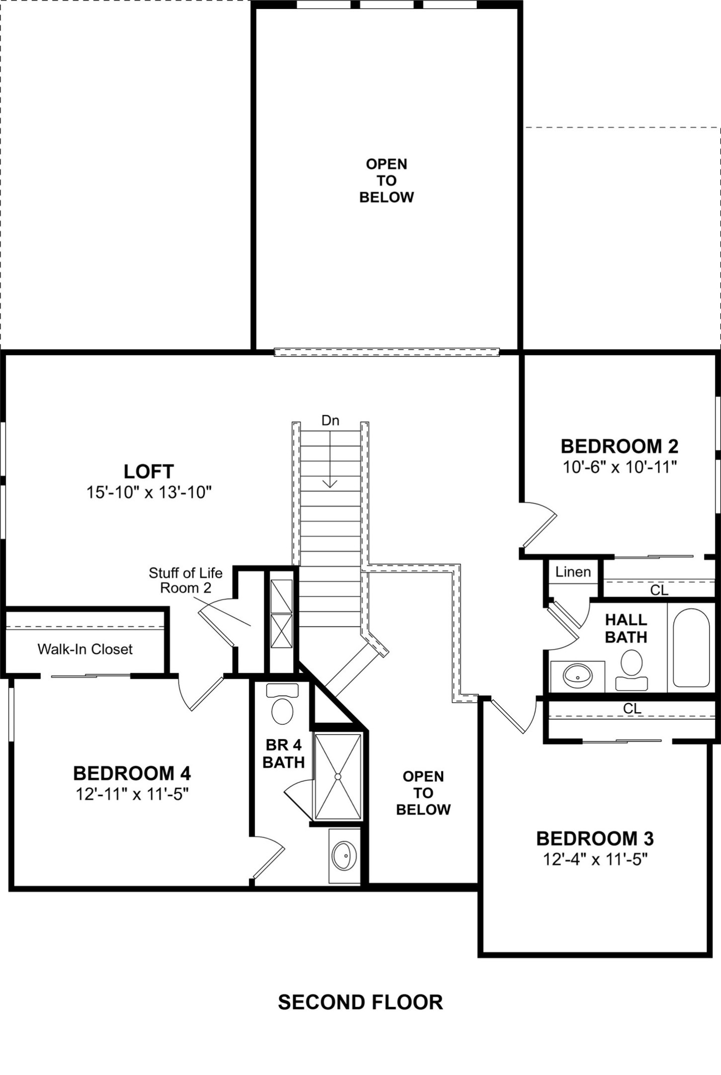 The Omaha floor plan by K. Hovnanian Homes. 2nd Floor shown. *Prices, plans, dimensions, features, specifications, materials, and availability of homes or communities are subject to change without notice or obligation.