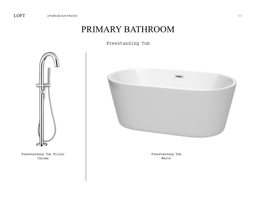 Farmhouse Look Palette 6: Primary Bathroom Selection Sheet (*Artist rendering used for illustration purposes only.)