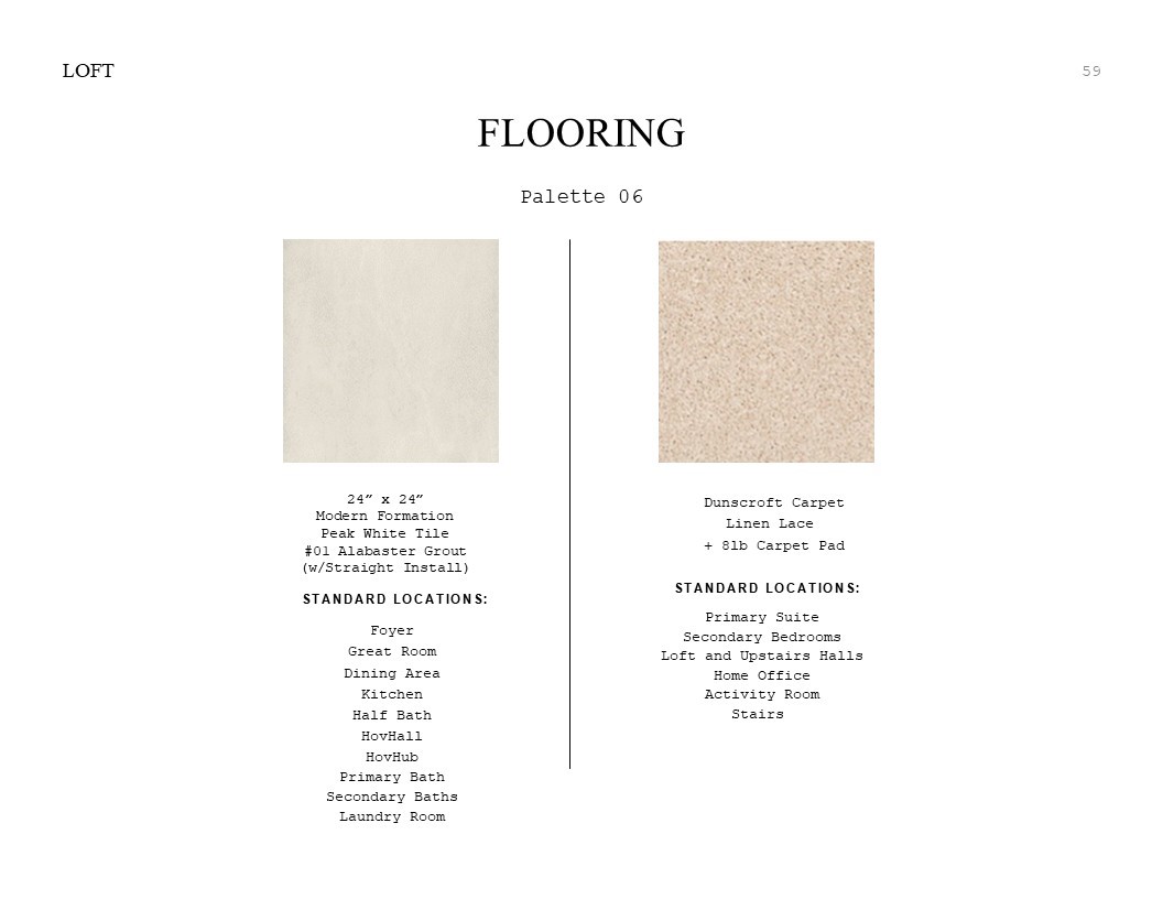 Farmhouse Look Palette 6: Flooring Selection Sheet (*Artist rendering used for illustration purposes only.)