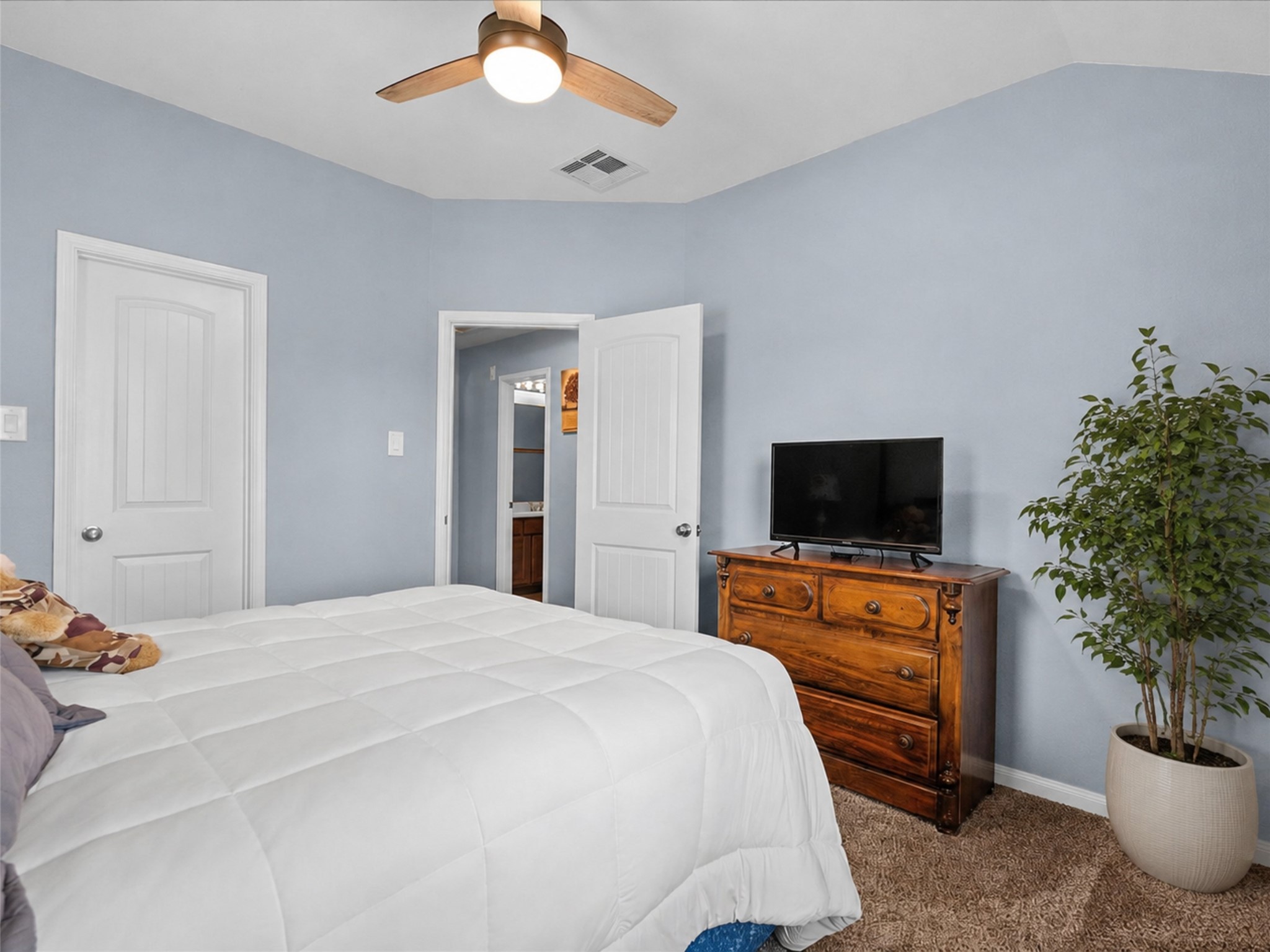 Spacious secondary bedroom provides a comfortable retreat with fresh paint and room to make it your own.Convenient full bathroom with a tub-shower combination.