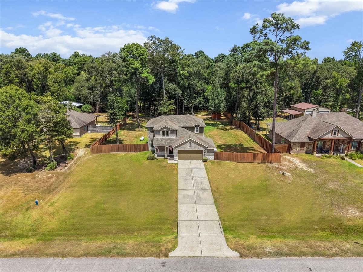 This aerial view really shows off the impressive size and depth of the nearly .8-acre homesite.