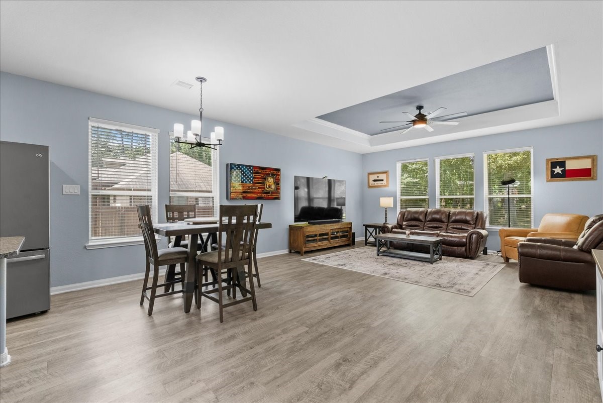The open-concept design creates a spacious, connected setting for cooking, dining, relaxing and entertaining.