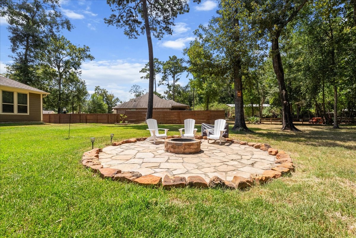Gather around the custom fire pit for cozy evenings, good conversation and memories under the stars.