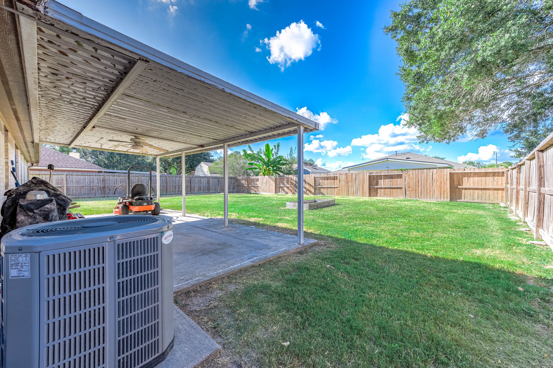 Fully fenced backyard