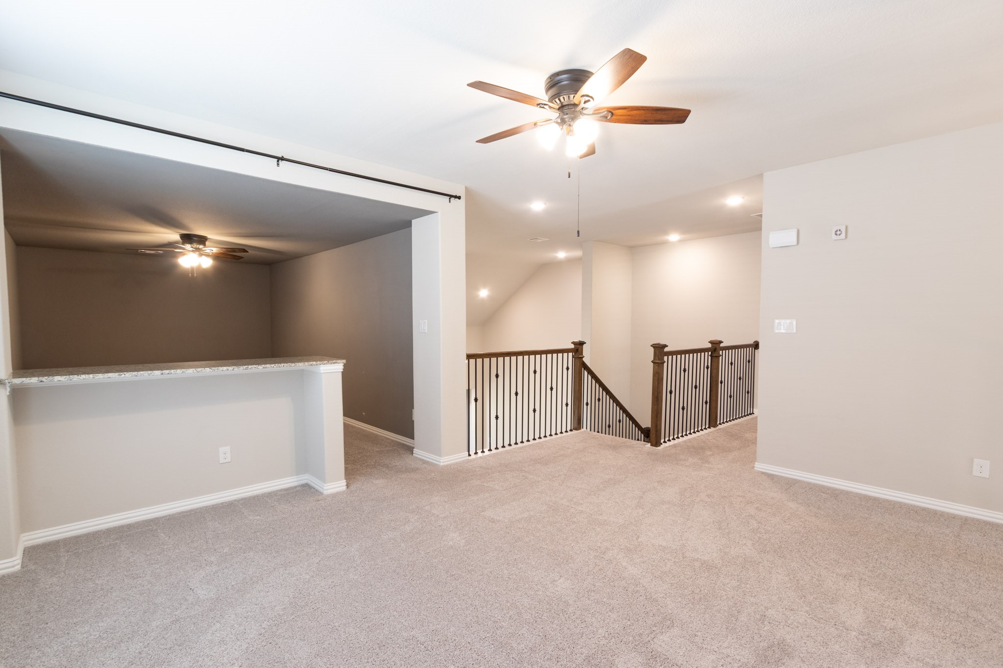 Media room off of the upstairs family room