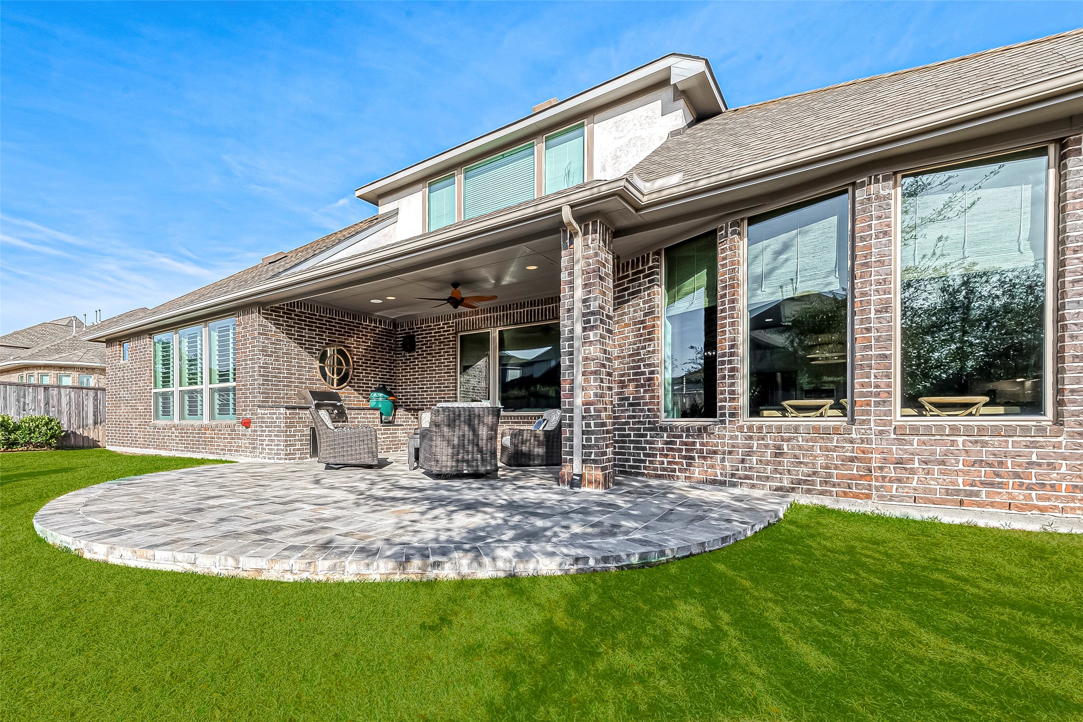 Alternate view of covered back patio and extension.