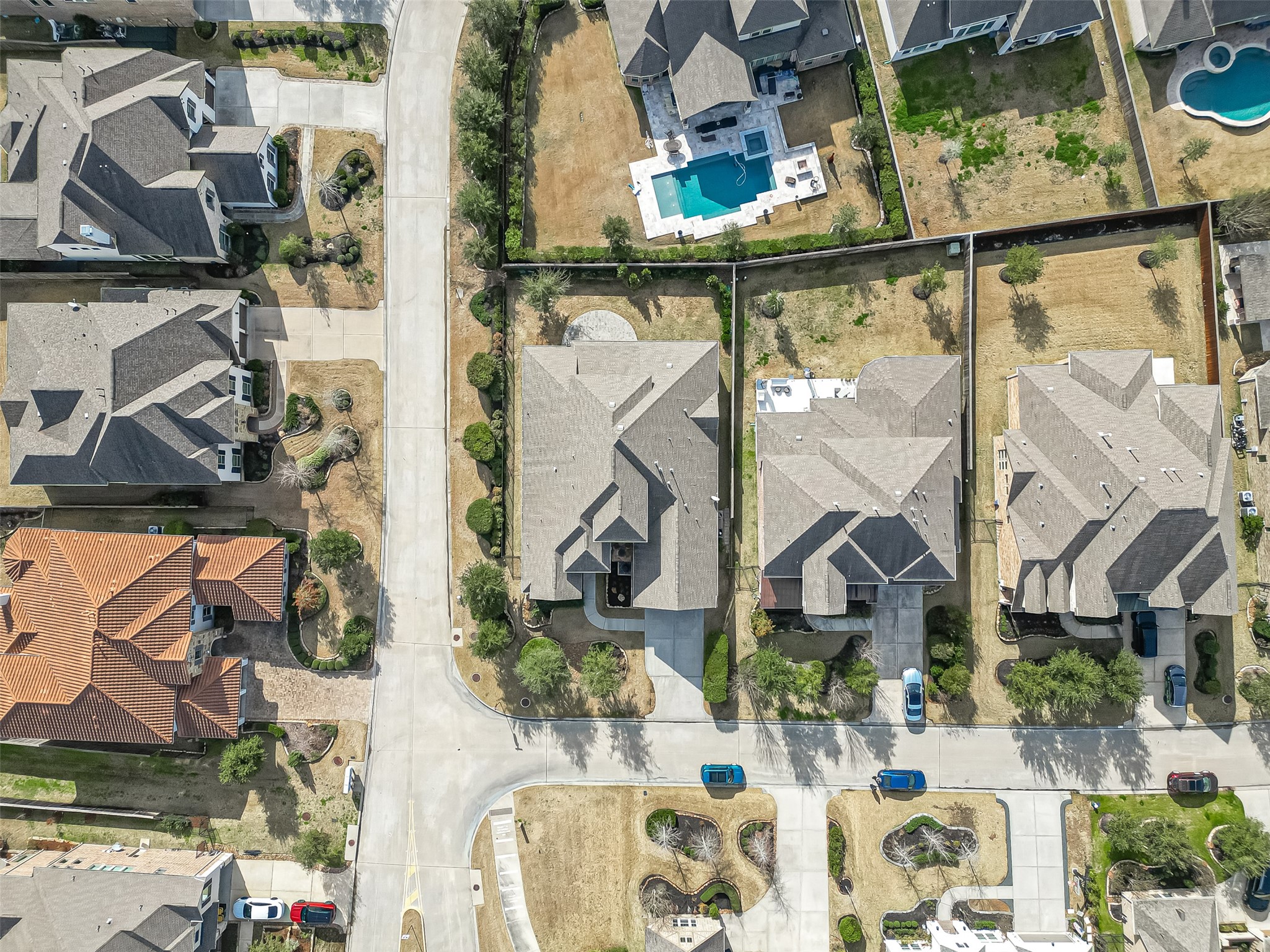 Overhead view of the lot