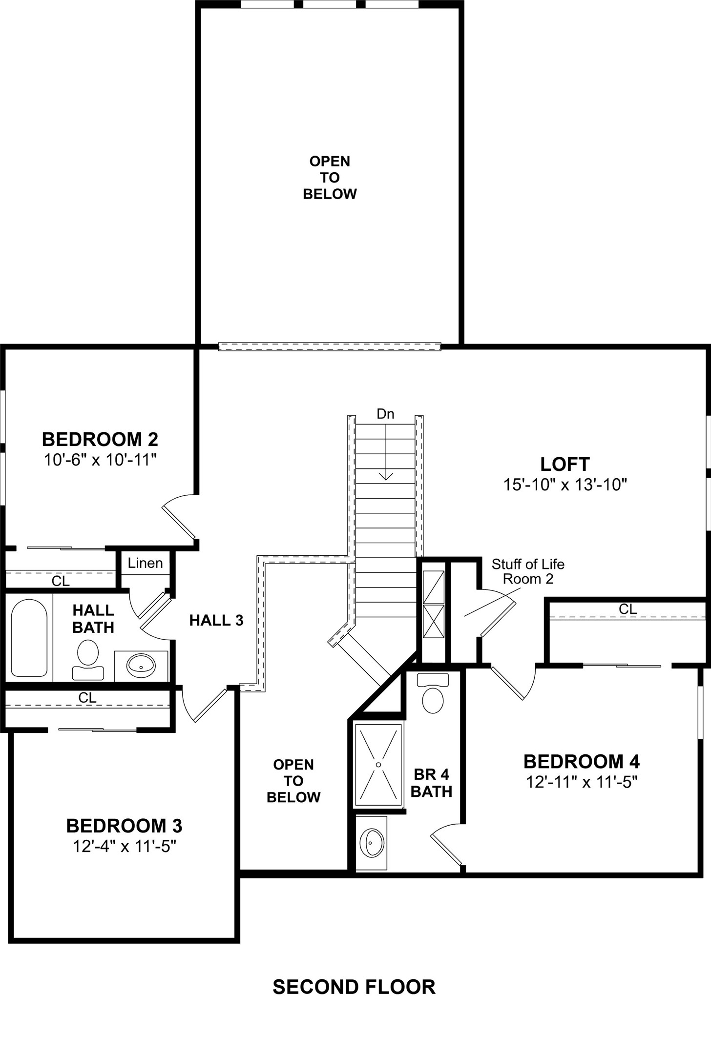 The Omaha floor plan by K. Hovnanian Homes. 2nd Floor shown. *Prices, plans, dimensions, features, specifications, materials, and availability of homes or communities are subject to change without notice or obligation.