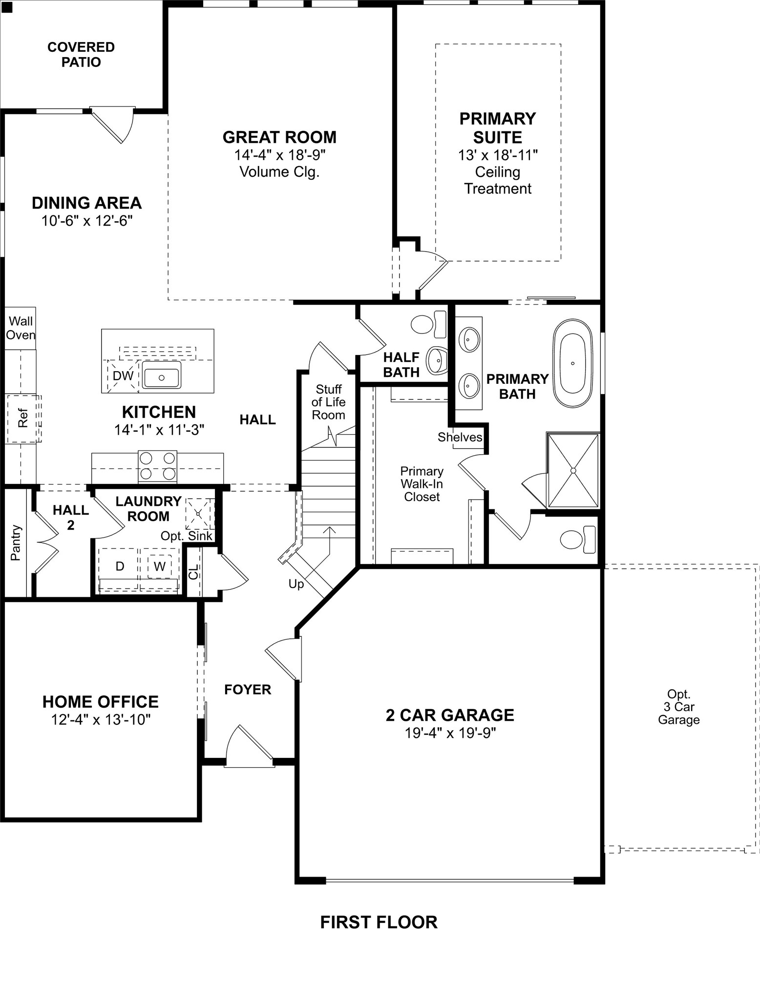 The Omaha floor plan by K. Hovnanian Homes. 1st Floor shown. *Prices, plans, dimensions, features, specifications, materials, and availability of homes or communities are subject to change without notice or obligation.