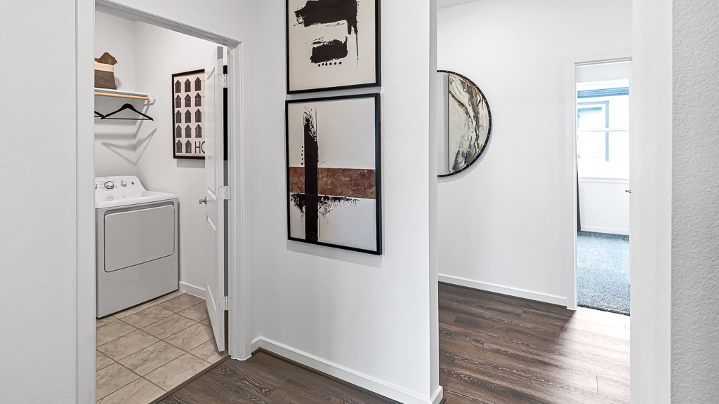 Laundry room in convenient location.