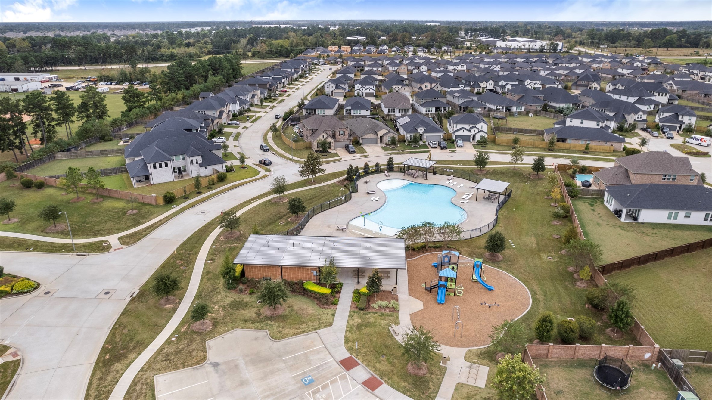 Aerial view of community.