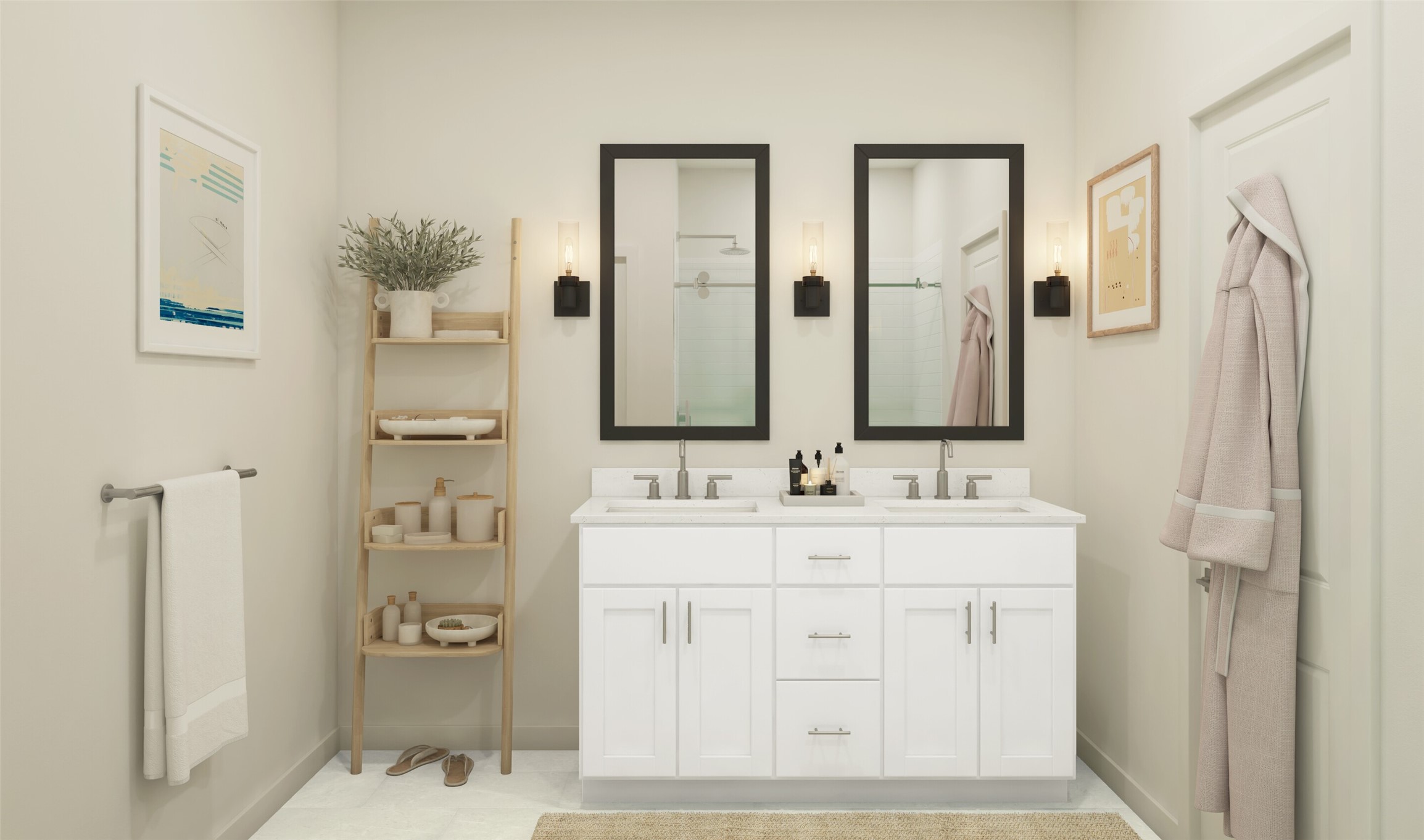 Relaxing primary bath (*Artist rendering used for illustration purposes only. Colors/finishes may differ from the ones currently selected in the home.)