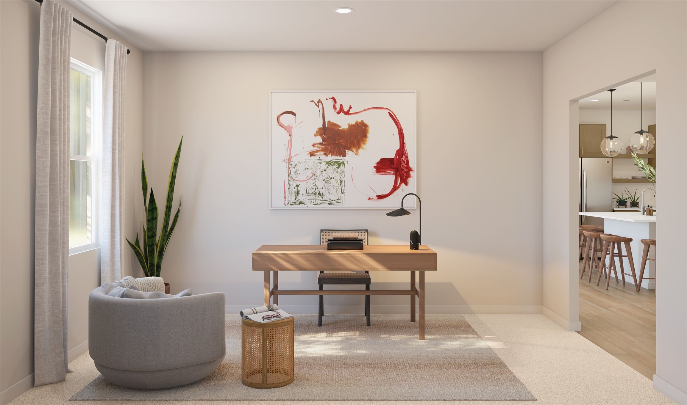 Private home office (*Artist rendering used for illustration purposes only. Colors/finishes may differ from the ones currently selected in the home.)