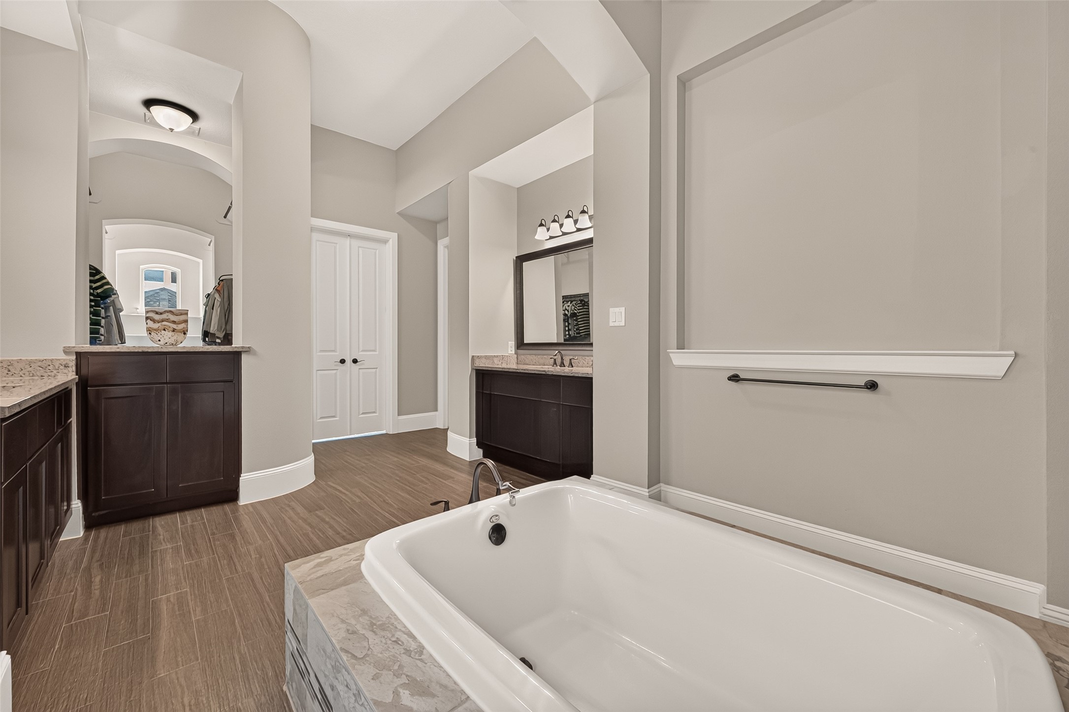 Grand Primary Bath with Large Soaking Tub and Walk In Texas Sized Shower