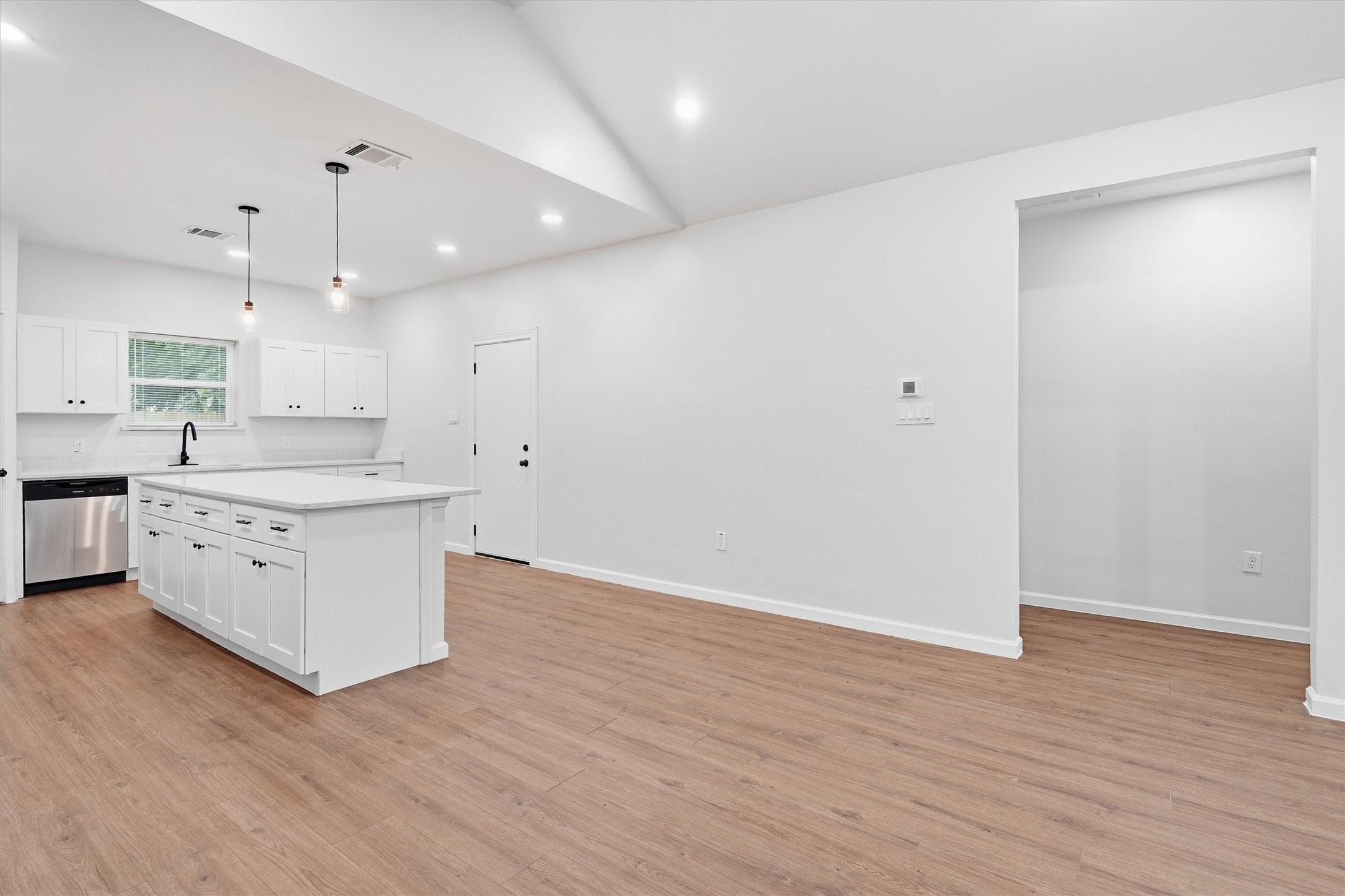 Kitchen area featuring Texas sized island